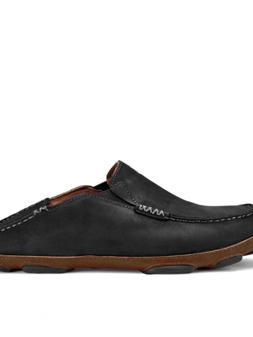 OLUKAI Moloa Men's Leather Slip On Shoes 10128-4033 Black Toffee size M12